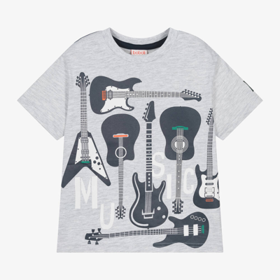 Shop Boboli Boys Grey Cotton Guitars T-shirt
