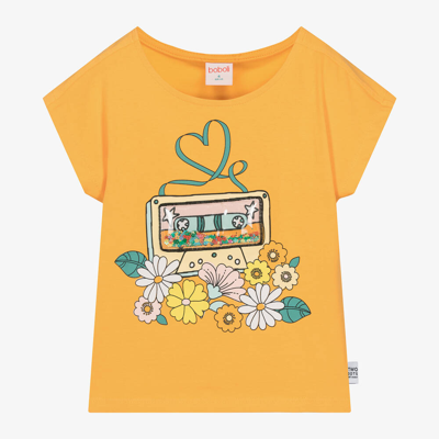 Shop Boboli Girls Orange Cotton T-shirt