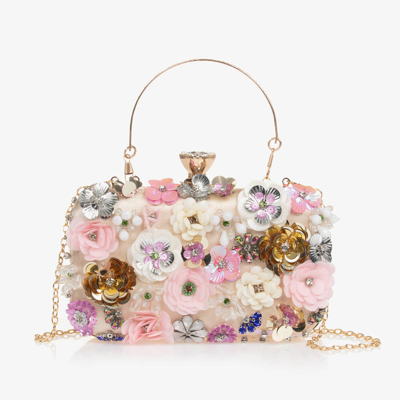 Shop Graci Girls Gold Flower Clutch Bag (20cm)
