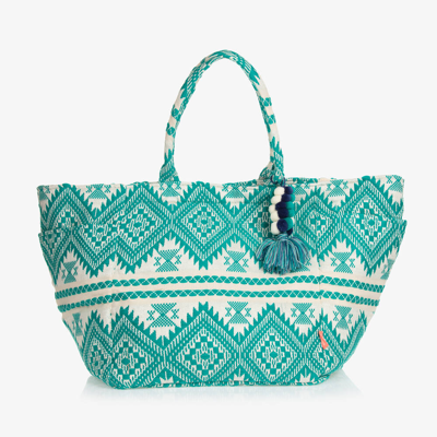 Shop Sunuva Girls Green Abstract Knit Oversized Bag (70cm)
