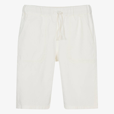 Shop Bonpoint Teen Boys Ivory Lyocell Shorts