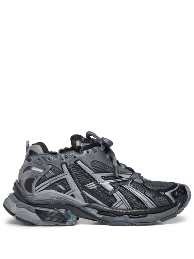 Shop Balenciaga Runner Sneakers - Unisex - Polyurethane/polyester/polyesterrubber In Grey