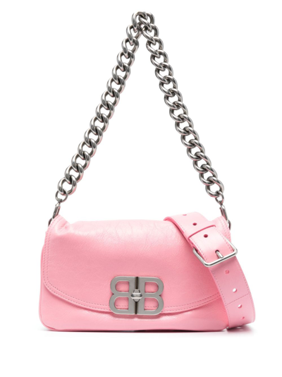 Shop Balenciaga Pink Bb Soft Small Shoulder Bag