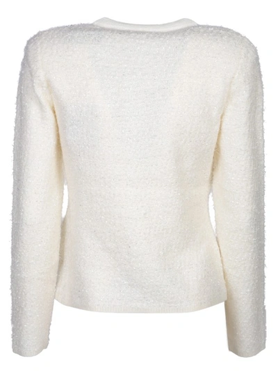 Shop Liu •jo Wool-blend Boucle Jacket In White