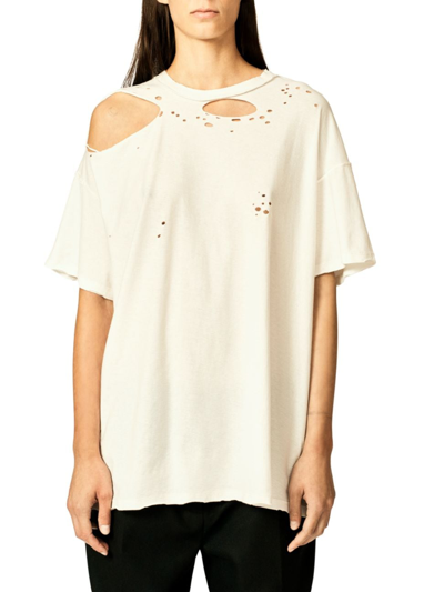 Shop Interior Women's The Mandy Destroyed T-shirt In White