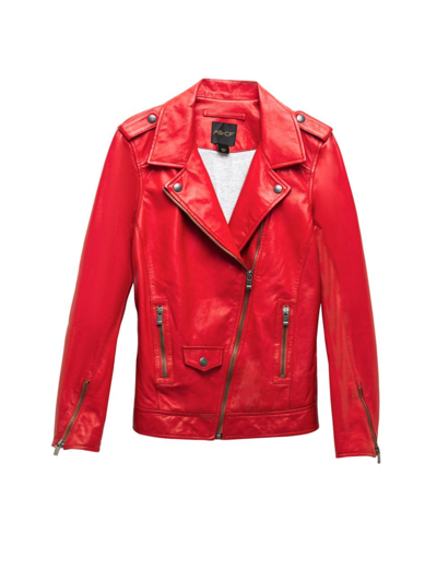 Shop As By Df Women's Cult Recycled Leather Jacket In Coco Red