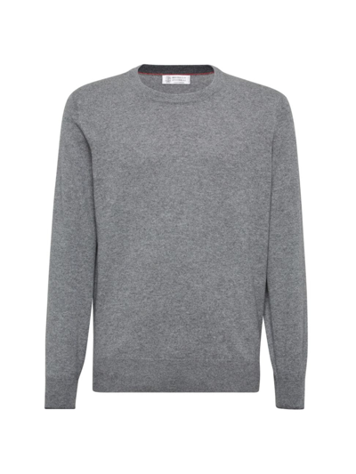 Shop Brunello Cucinelli Men's Cashmere Sweater In Dark Grey