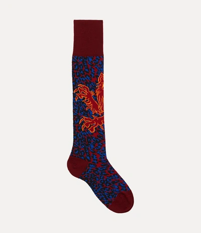 Shop Vivienne Westwood Leopard Socks In Claret