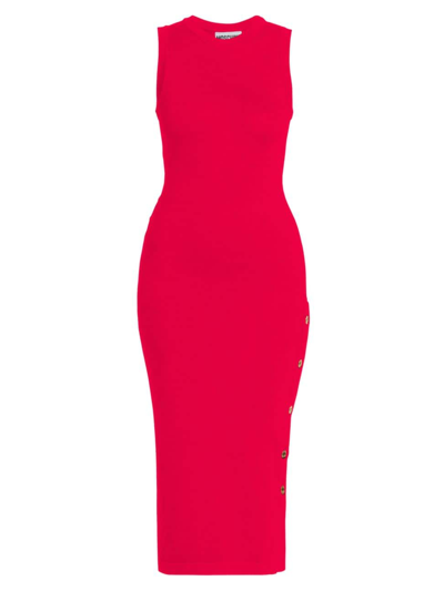 Shop Moschino Women's Couture Knit Body-con Midi-dress In Red