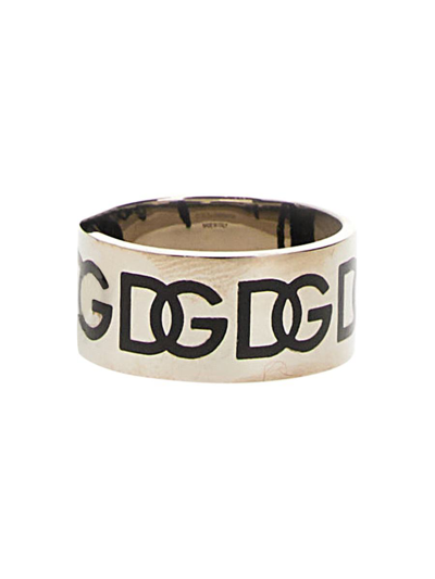Shop Dolce & Gabbana Logo Ring In Silver