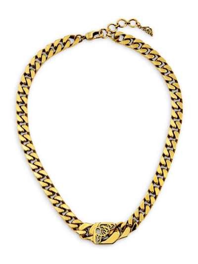 Shop Alexander Mcqueen Women's Seal Goldtone Chain Choker In Light Antique Gold