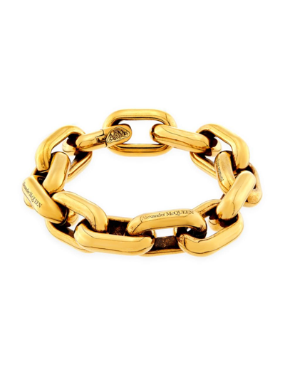 Shop Alexander Mcqueen Women's Peak Goldtone Chain Bracelet In Light Antique Gold