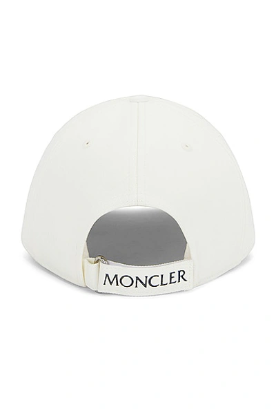 Shop Moncler Baseball Cap In Silk White