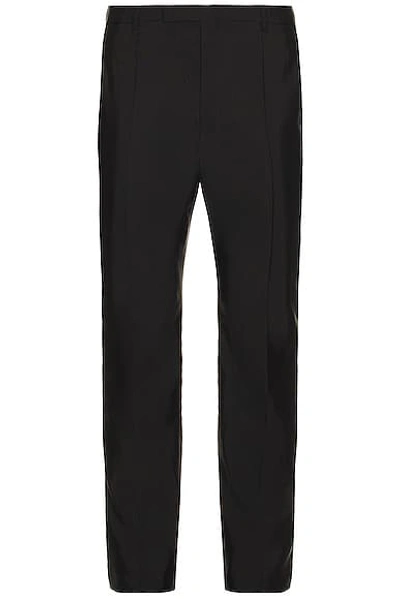 Saint Laurent Midnight Blue Wool Pant In Noir