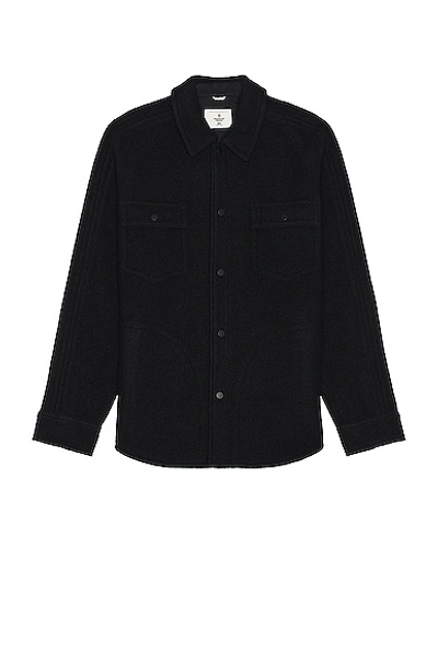 Shop Reigning Champ Wool Overshirt In Black