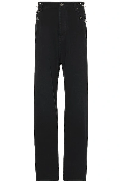 Shop Balenciaga Pierced Baggy Pant In Sunbleached Black