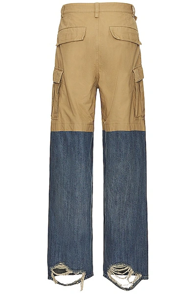 Shop Balenciaga Patched Cargo Pant In Beige