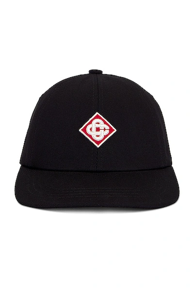 Shop Casablanca Diamond Logo Patch Cap In Black