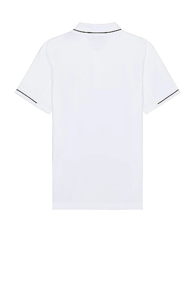 Shop Moncler Short Sleeve Polo In Brilliant White