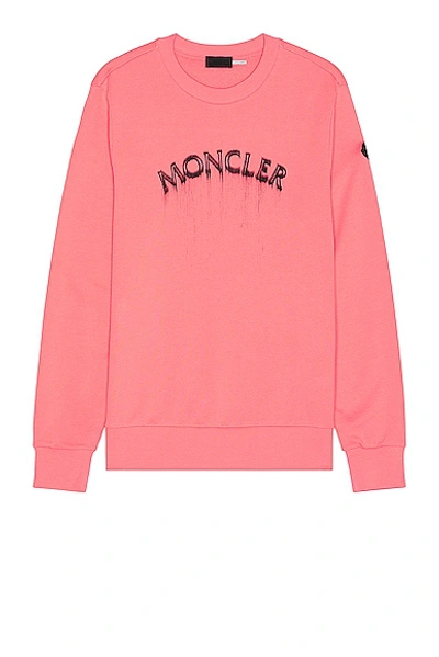 Shop Moncler Logo Sweater In Desert Rose