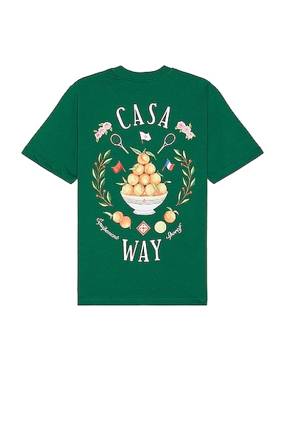 Shop Casablanca Casa Way Printed T-shirt In Evergreen