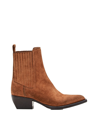 Shop Golden Goose Brown Suede Ankle Length Boots