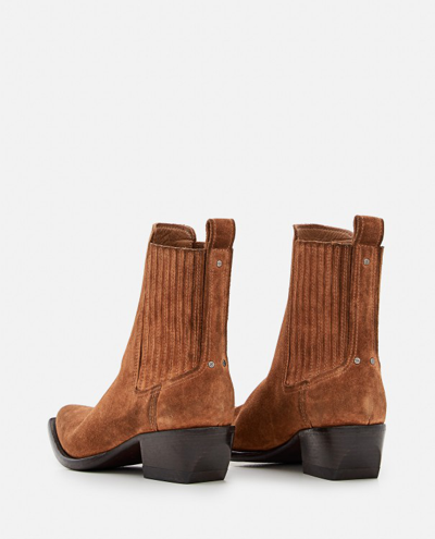 Shop Golden Goose Brown Suede Ankle Length Boots