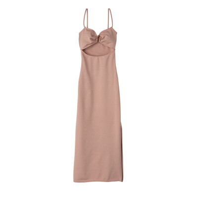 Shop Longchamp Midi Dress In Nude