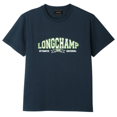 Shop Longchamp T-shirt In Navy