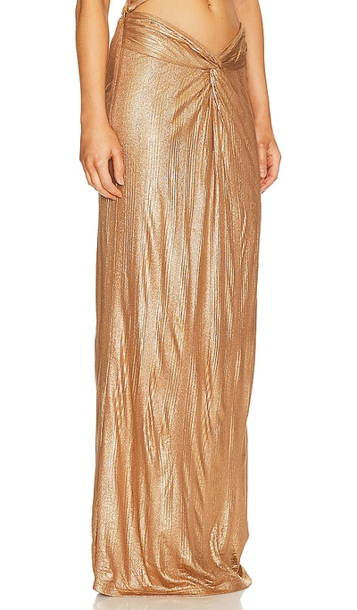 Shop Auteur Uma Twisted Skirt In Metallic Gold