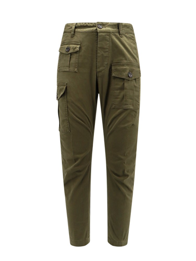 Shop Dsquared2 Logo Plaque Cargo Pants In Green