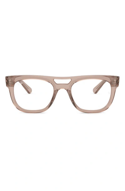 Shop Ray Ban Phil 54mm Square Optical Glasses In Brown