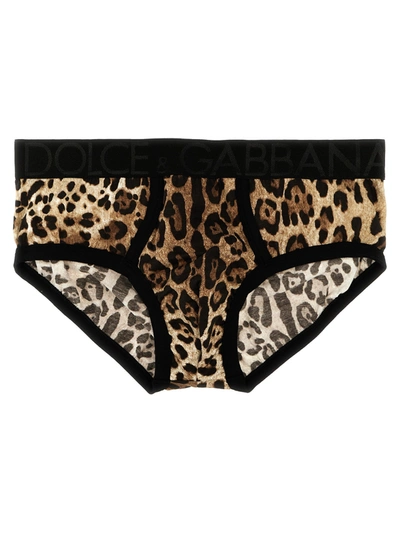 Shop Dolce & Gabbana Animal Print Boxers Underwear, Body In Multicolor