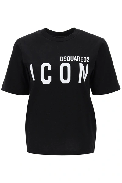 Shop Dsquared2 Icon Forever Easy Tee In Black