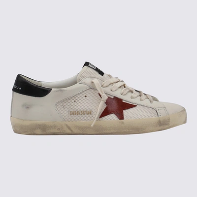 Shop Golden Goose White And Pomegranate Leather Super Star Sneakers In White/pomegranate