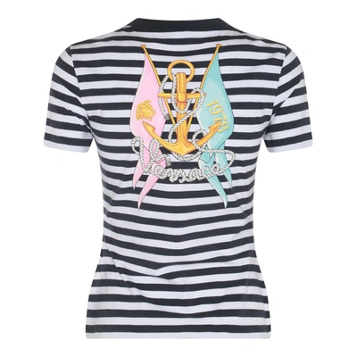 Shop Versace T-shirts And Polos In White+navy+multicolor