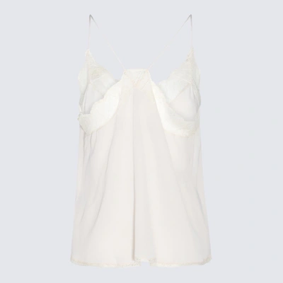 Shop Zadig & Voltaire Zadig&voltaire White Cotton Silk Christy Top In Beige