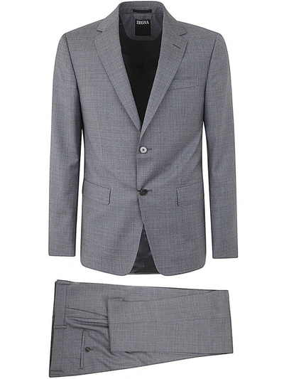 Shop Zegna Pure Wool Suit Clothing In Grey