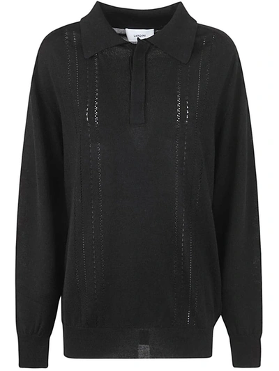 Shop Lardini Long Sleeves Polo Clothing In Black