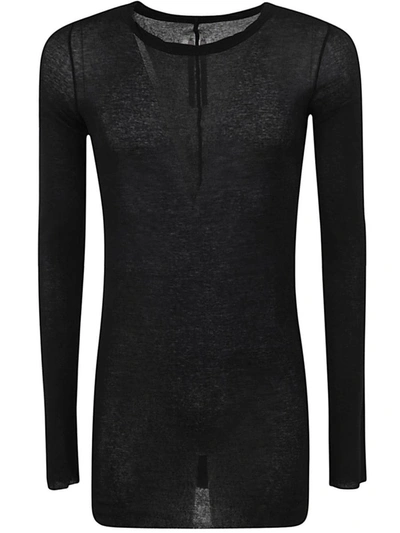 Shop Rick Owens Rib Long Sleeves T-shirt Clothing In Black