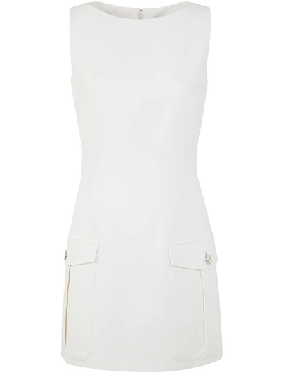 Shop Versace Dress Double Viscose Crepe Stretch Fabric Clothing In White