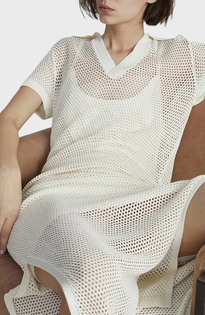 Shop Rag & Bone Leah Open Knit Polo Maxi Dress In Vanilla