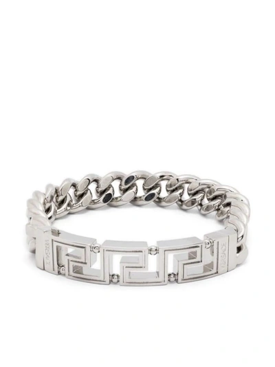 Shop Versace Bracelet Metal Accessories In Grey