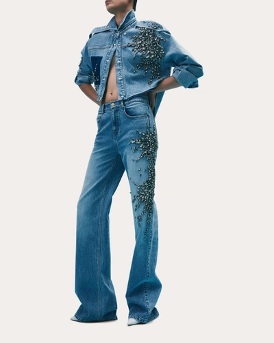 Shop Hellessy Women's Martin Embellished Jeans In Blue