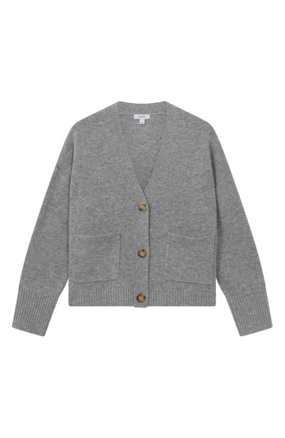 Shop Reiss Juni Wool & Cashmere Cardigan In Grey Marl