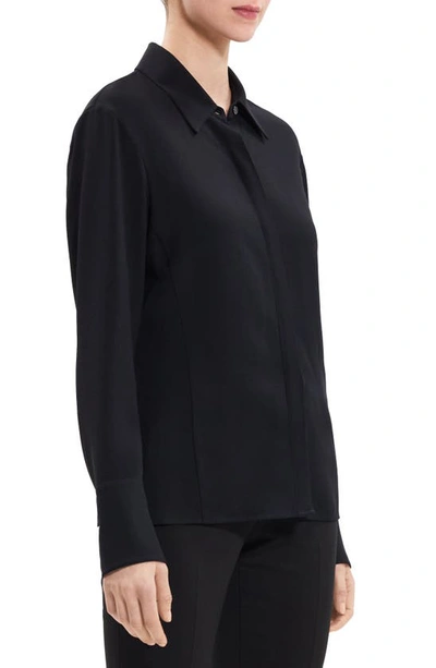 Shop Theory Button Down Shirt In Black