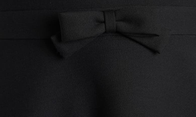 Shop Valentino Bow Detail Virgin Wool & Silk A-line Dress In Nero