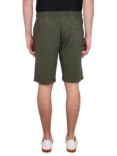 Aspesi Green Bermuda Shorts With Adjustable Waistband In Green