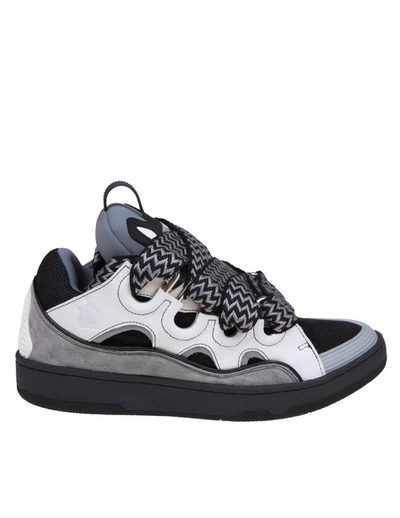 Shop Lanvin Sneakers In Leather, Fabric And Suede In White/antracite