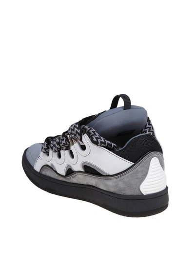 Shop Lanvin Sneakers In Leather, Fabric And Suede In White/antracite